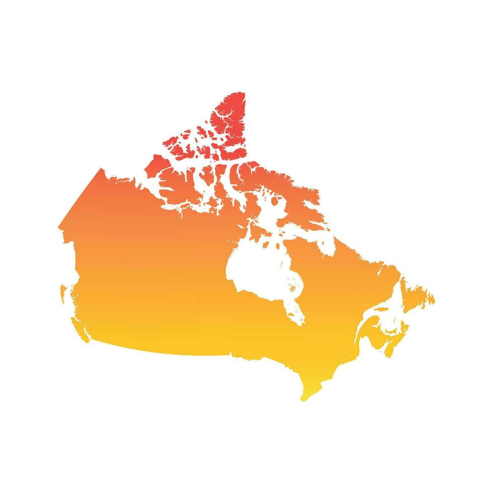 Canadá mapa. vistoso naranja vector ilustración