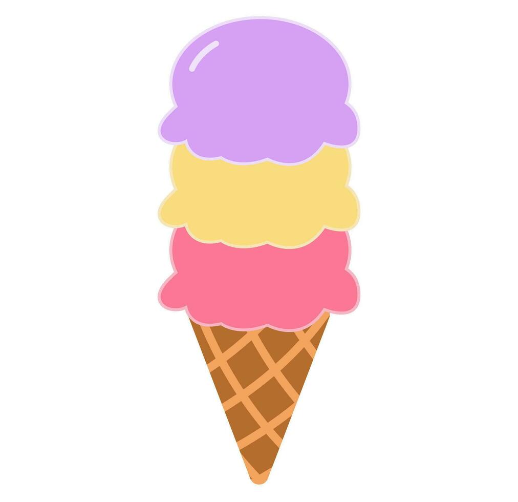 Vector cute colorful cartoon ice cream
