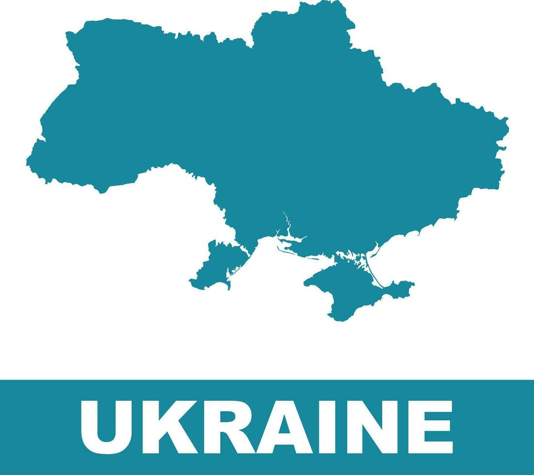 Ukraine map on white background. Flat vector