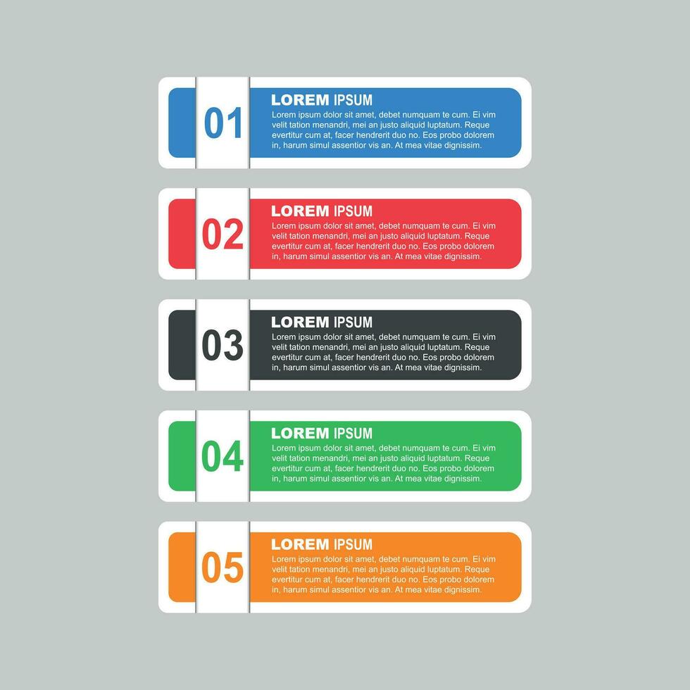Flat business style options banner. Flat vector illustration. For diagram, number options, step up options, web template, infographics