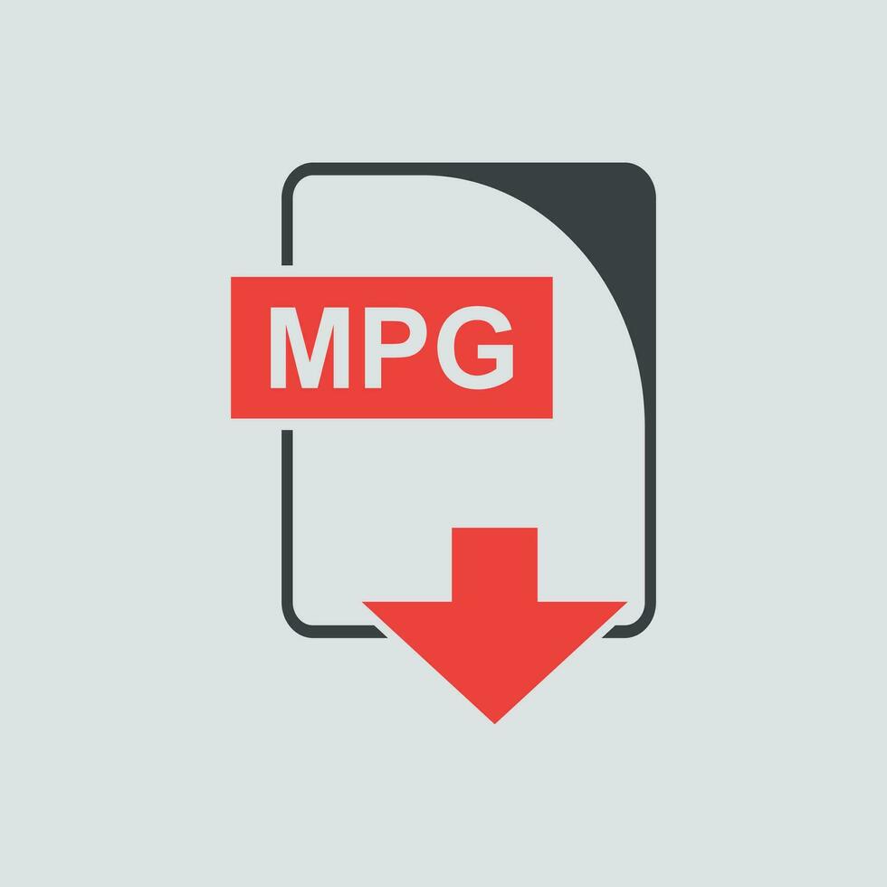 MPG file Icon vector flat