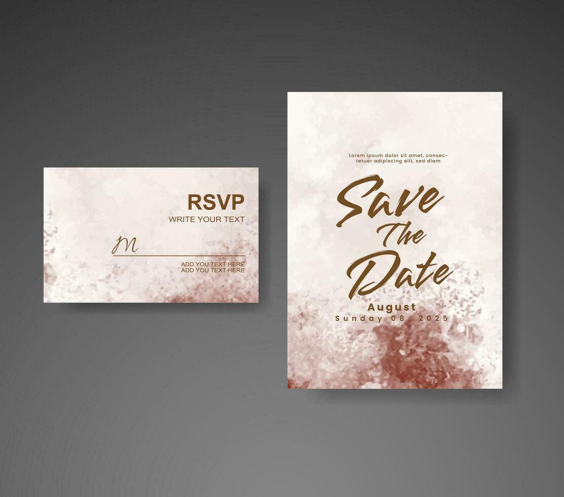 Wedding invitation with abstract watercolor background vector