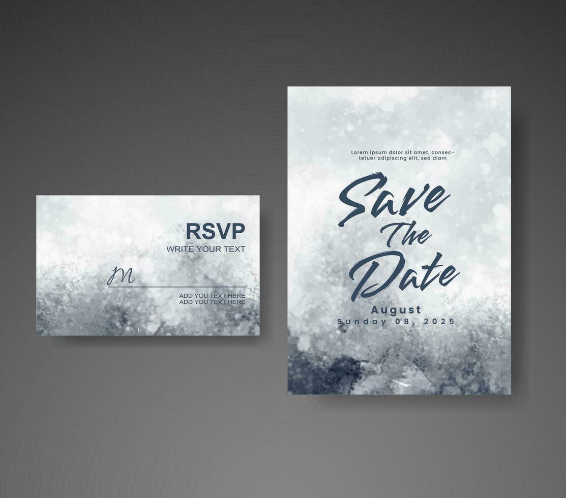 Wedding invitation with abstract watercolor background vector