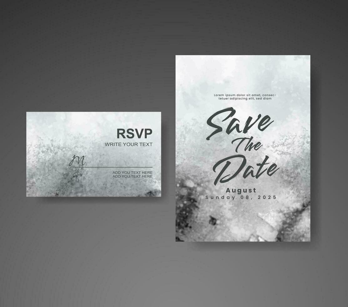 Wedding invitation with abstract watercolor background vector