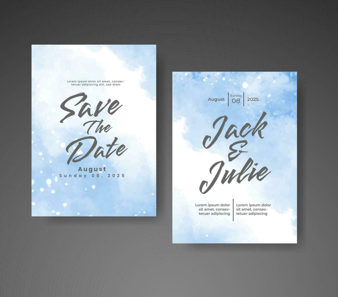 Wedding invitation with abstract watercolor background vector