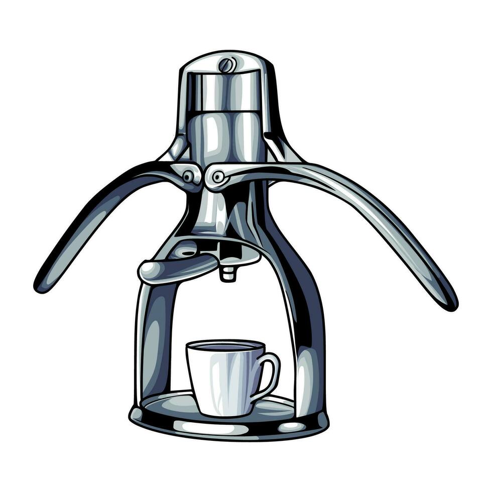 Various types of tools for making coffee vector