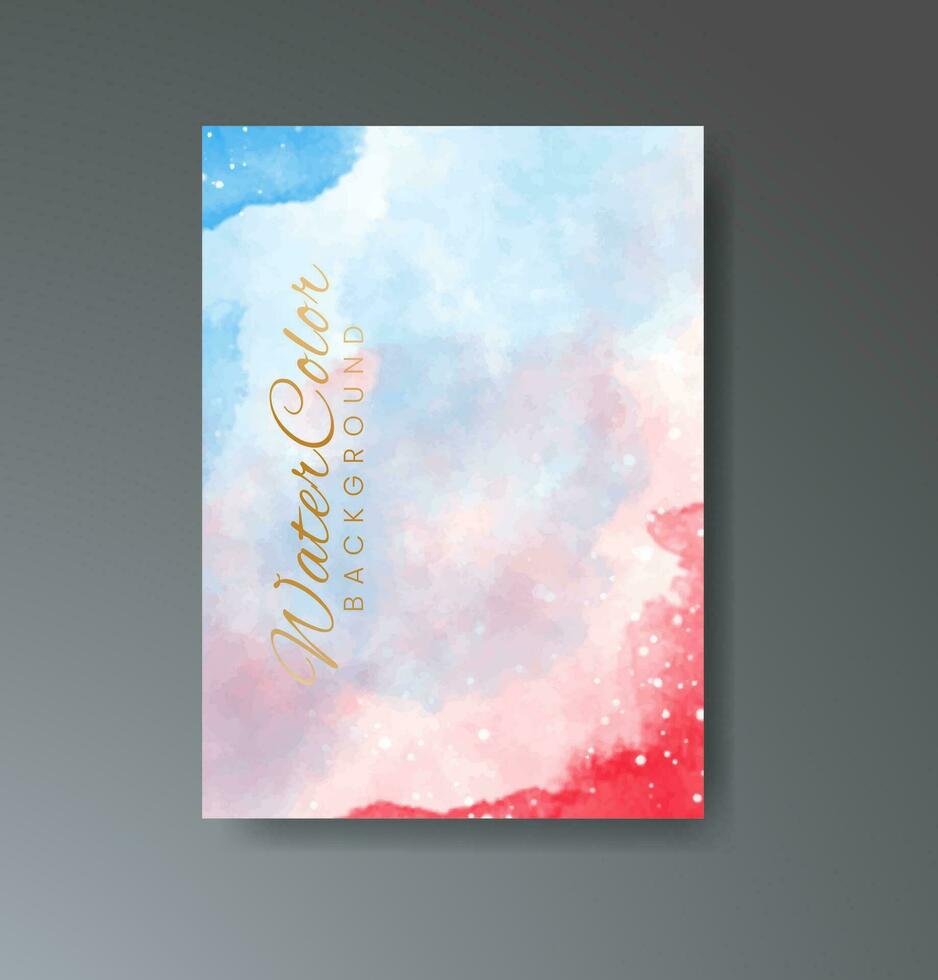 Cover template with watercolor background. Design for your cover, date, postcard, banner, logo. vector