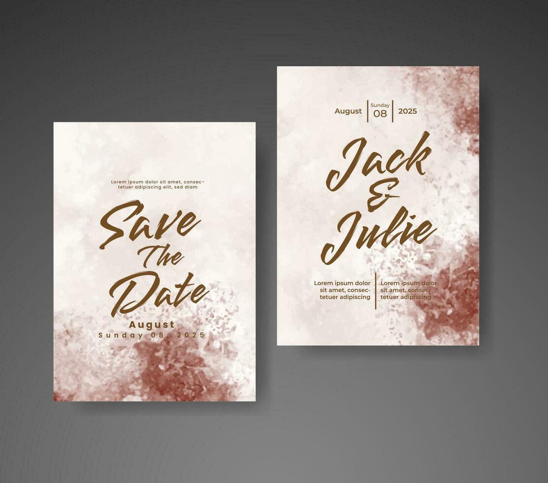 Wedding invitation with abstract watercolor background vector