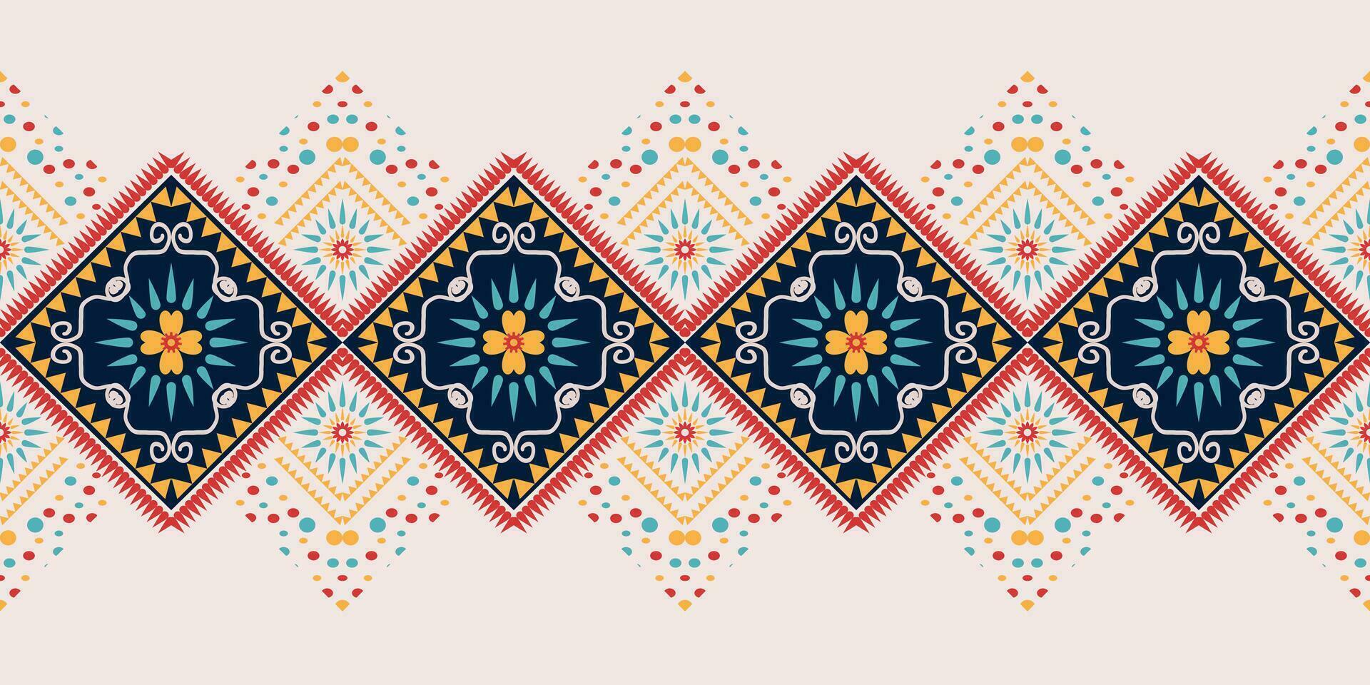 Ikat geometric folklore ornament. Tribal ethnic vector texture. Seamless striped pattern in Aztec style. Figure tribal embroidery. Indian, Scandinavian, Gypsy, Mexican, folk pattern.