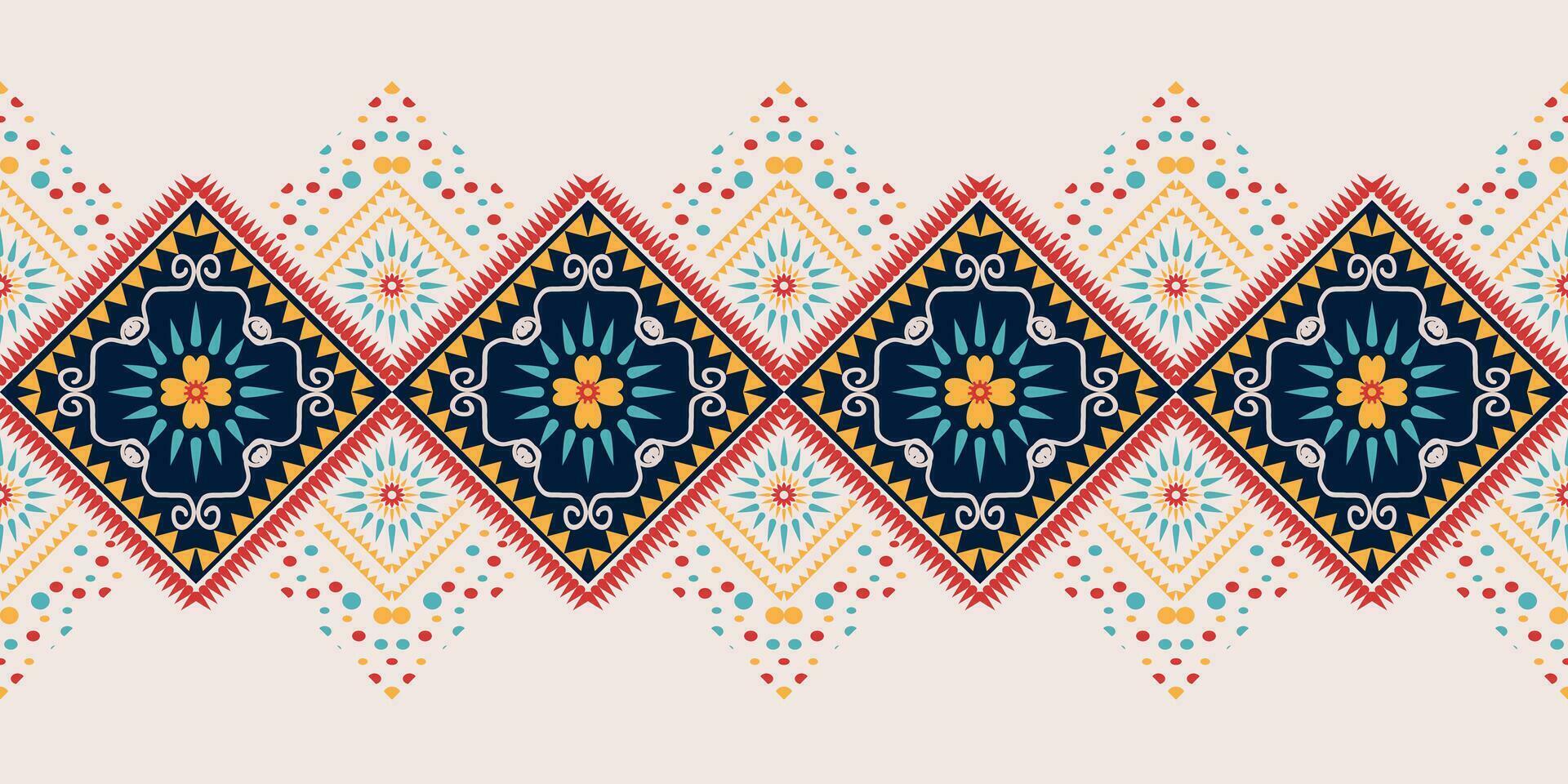 Ikat geometric folklore ornament. Tribal ethnic vector texture. Seamless striped pattern in Aztec style. Figure tribal embroidery. Indian, Scandinavian, Gypsy, Mexican, folk pattern.