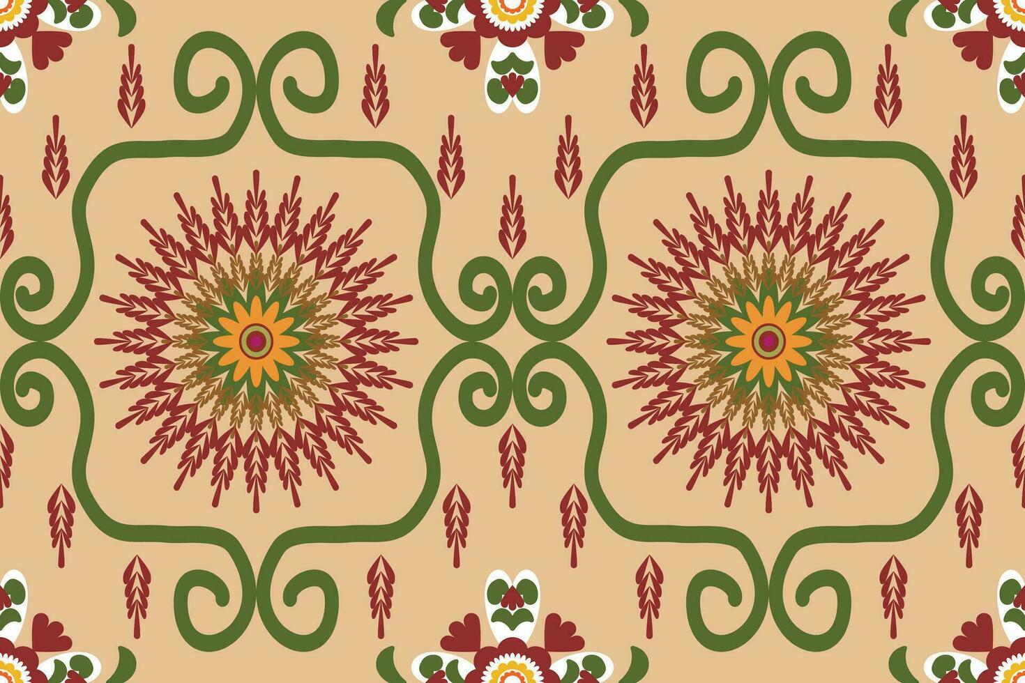 Seamless fabric pattern adorned with traditional .Design for background, carpet, wallpaper, clothing, wrapping, Batik, fabric, Vector. vector