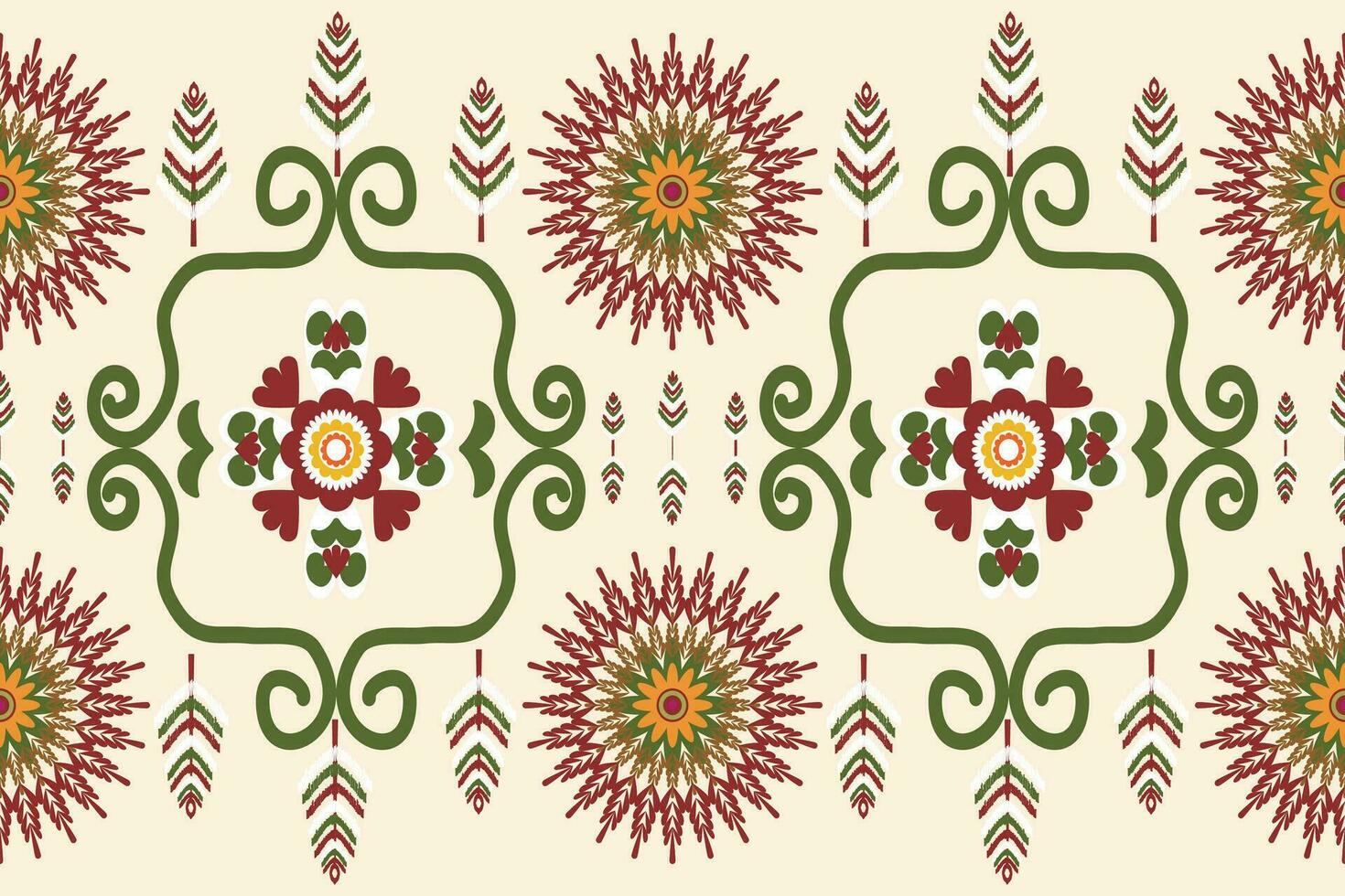 Seamless fabric pattern adorned with traditional .Design for background, carpet, wallpaper, clothing, wrapping, Batik, fabric, Vector. vector
