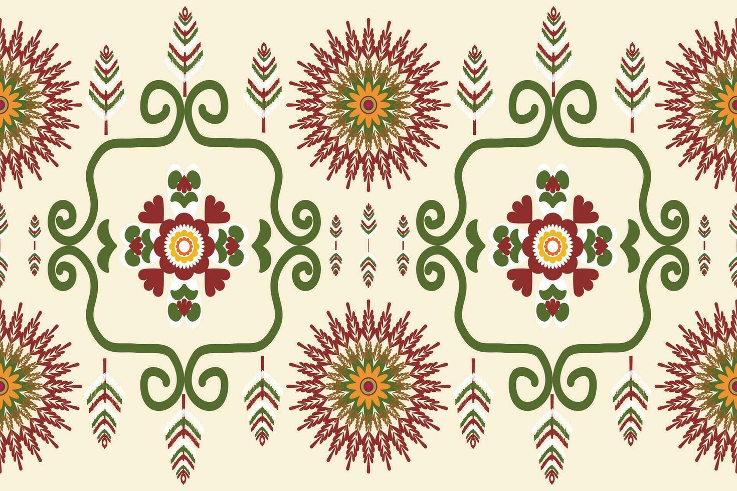 Seamless fabric pattern adorned with traditional .Design for background, carpet, wallpaper, clothing, wrapping, Batik, fabric, Vector. vector
