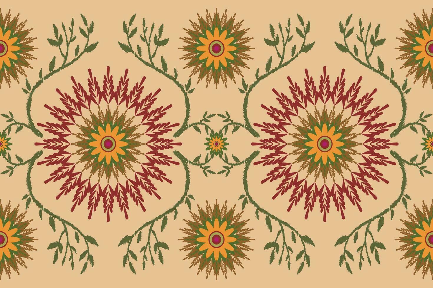Seamless fabric pattern adorned with traditional .Design for background, carpet, wallpaper, clothing, wrapping, Batik, fabric, Vector. vector
