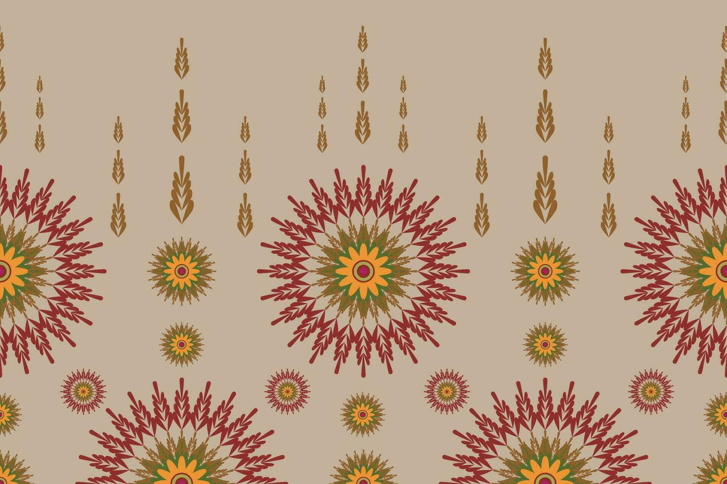 Seamless fabric pattern adorned with traditional .Design for background, carpet, wallpaper, clothing, wrapping, Batik, fabric, Vector. vector