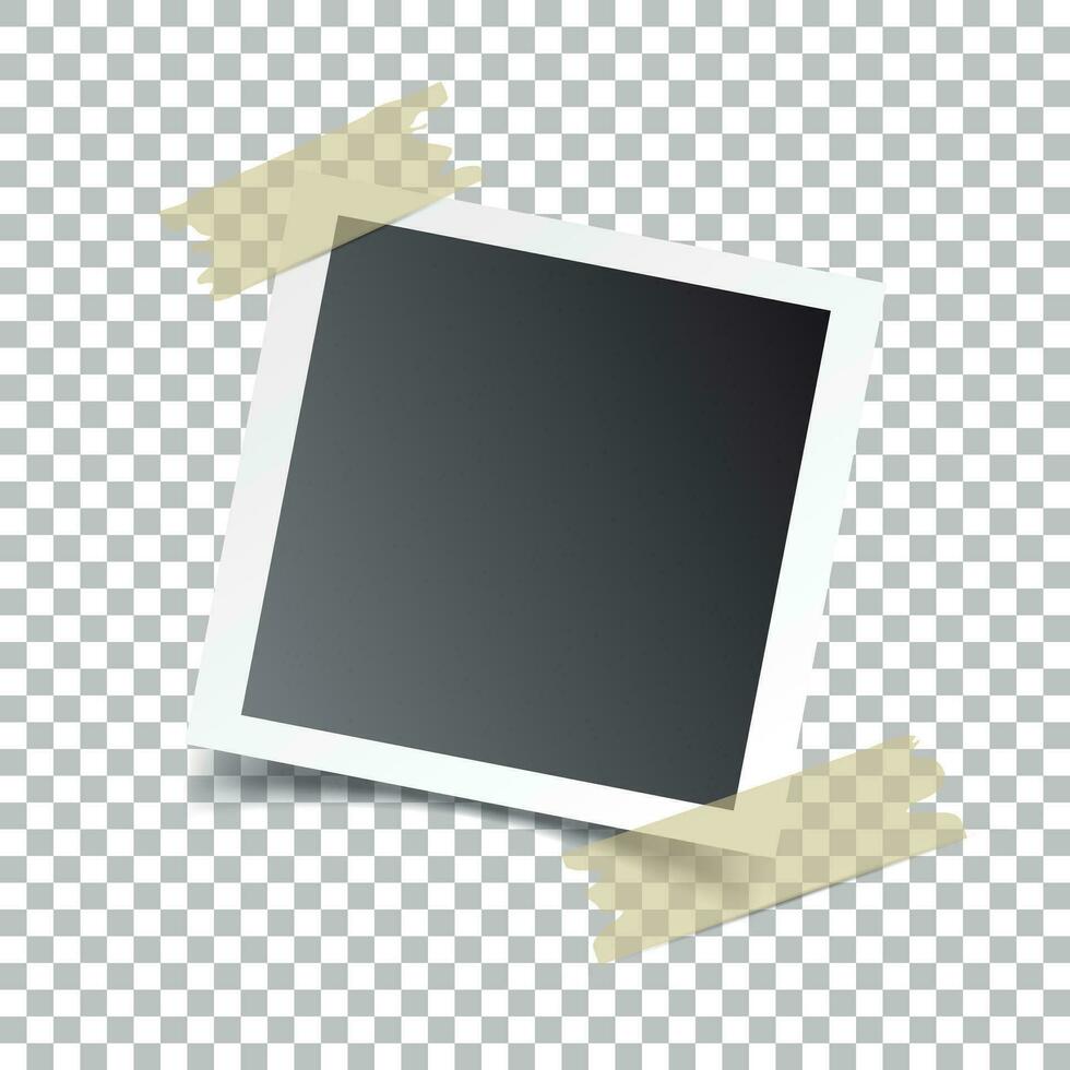 foto marco con adhesivo cinta, en aislado antecedentes. para tu fotografía y fotografía. vector ilustración