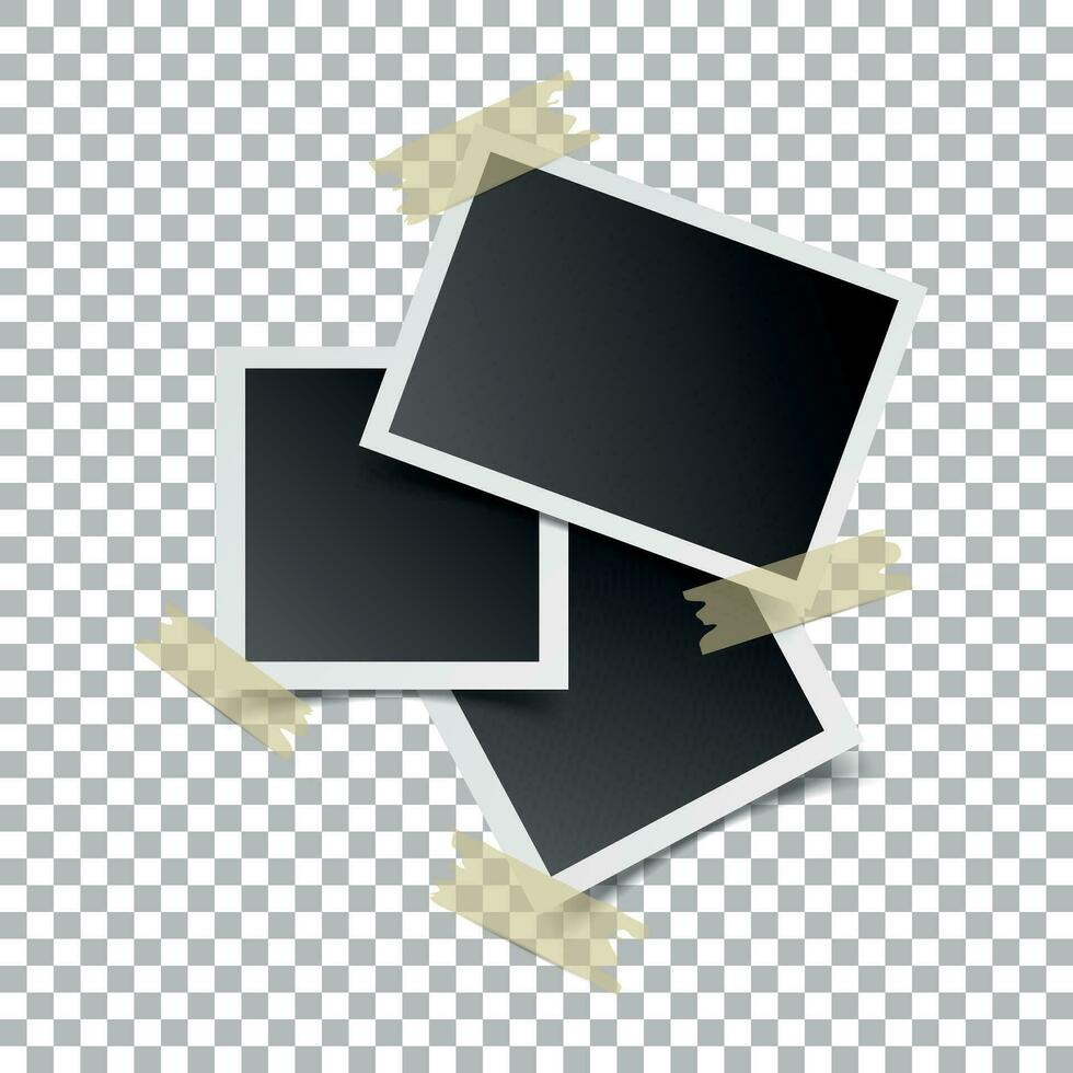 foto marco con adhesivo cinta, en aislado antecedentes. para tu fotografía y fotografía. vector ilustración