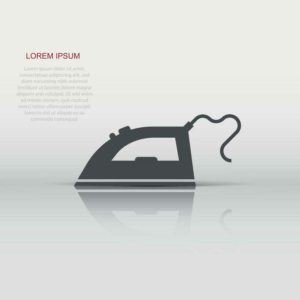 Iron icon in flat style. Laundry equipment vector illustration on white isolated background. Ironing business concept.