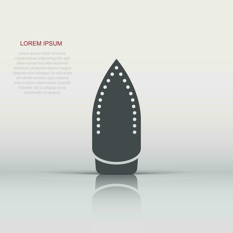 Iron icon in flat style. Laundry equipment vector illustration on white isolated background. Ironing business concept.