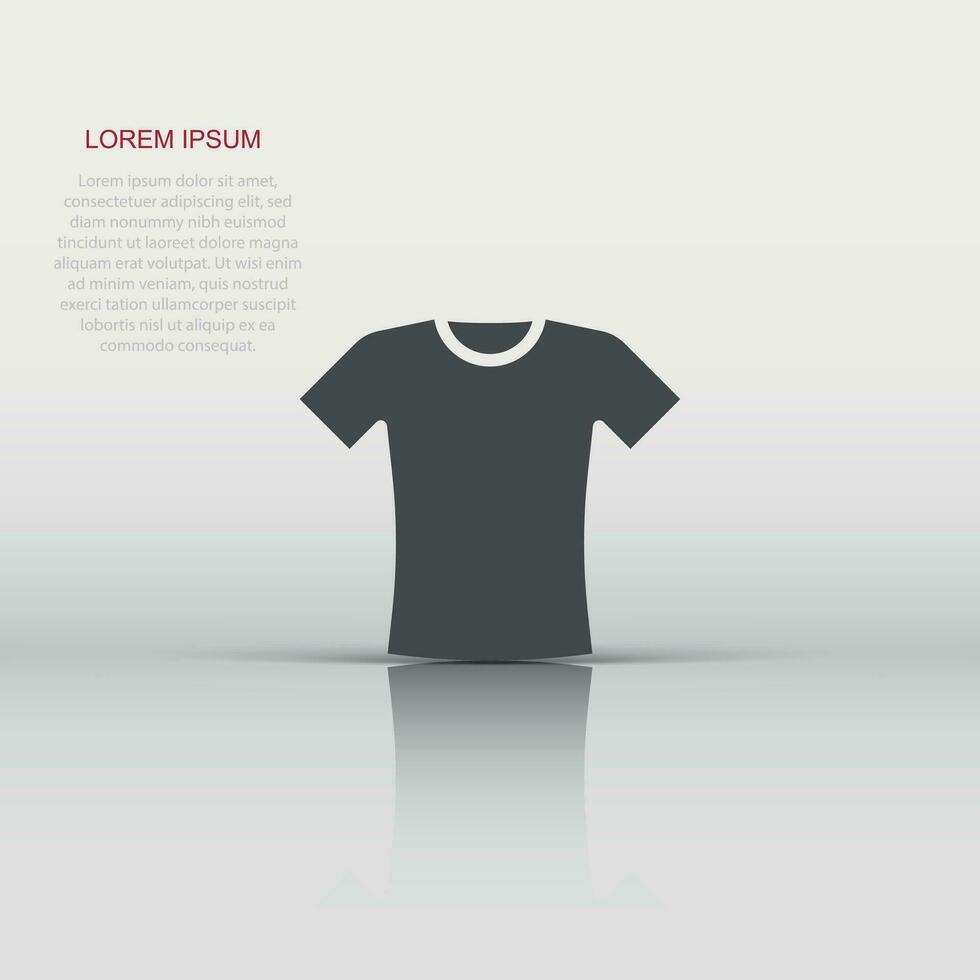 Tshirt icon in flat style. Casual clothes vector illustration on white isolated background. Polo wear business concept.