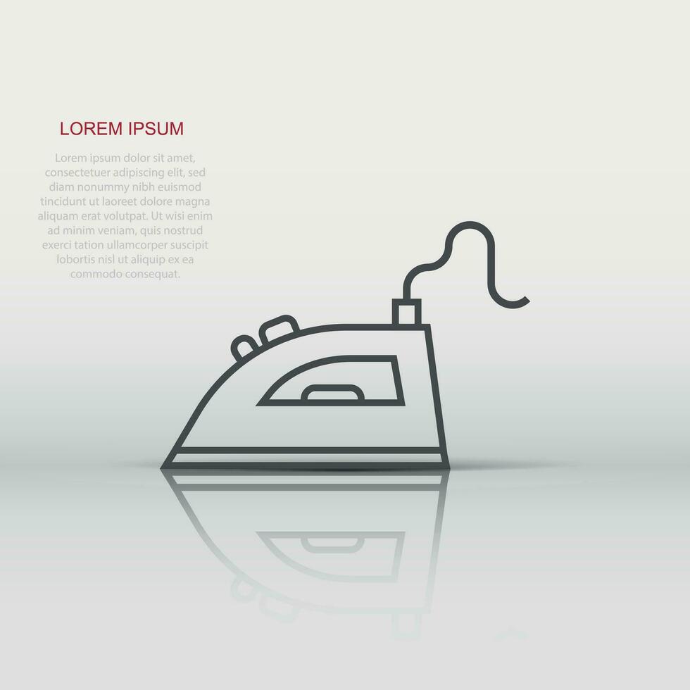 Iron icon in flat style. Laundry equipment vector illustration on white isolated background. Ironing business concept.