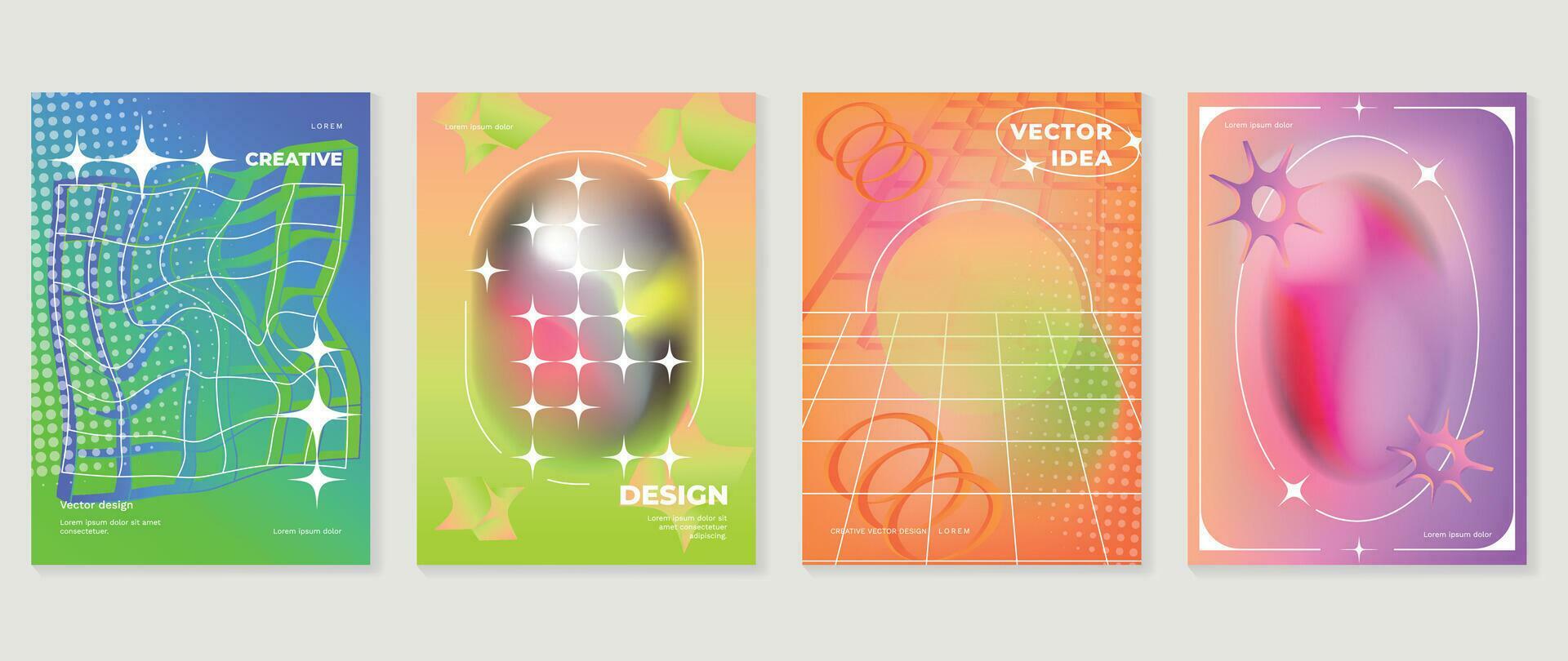 Modern y2k design background cover. Abstract gradient graphic with Modern y2k design background cover. Abstract gradient graphic with