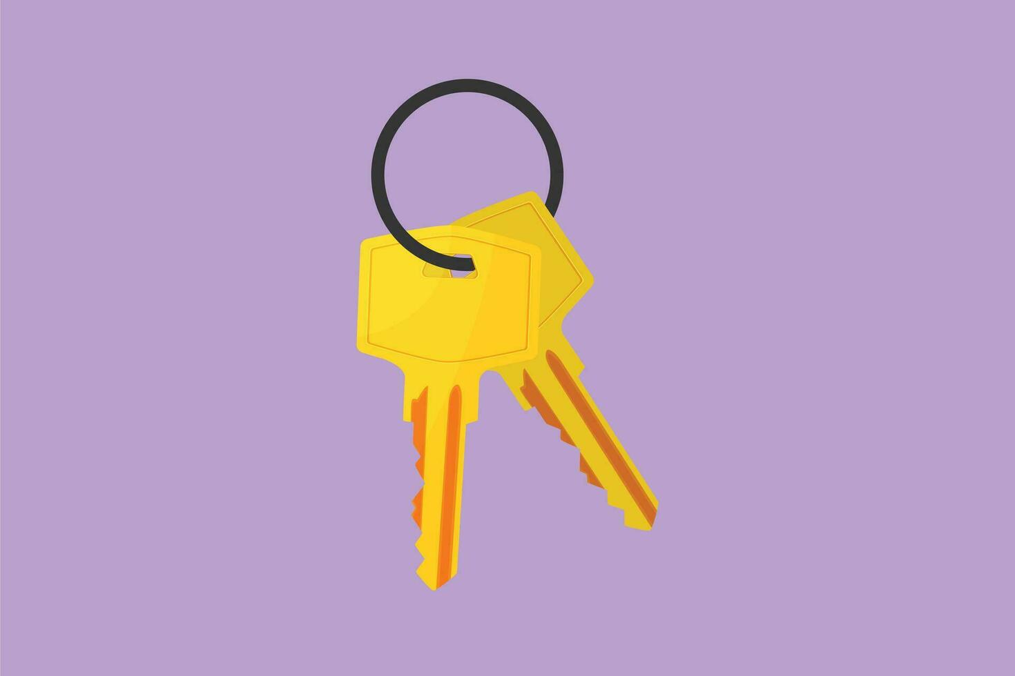 Character flat drawing stylized bunch of keys icon. House apartment rental for sale concept. Privacy, security and protection of property, building, home or house. Cartoon design vector illustration