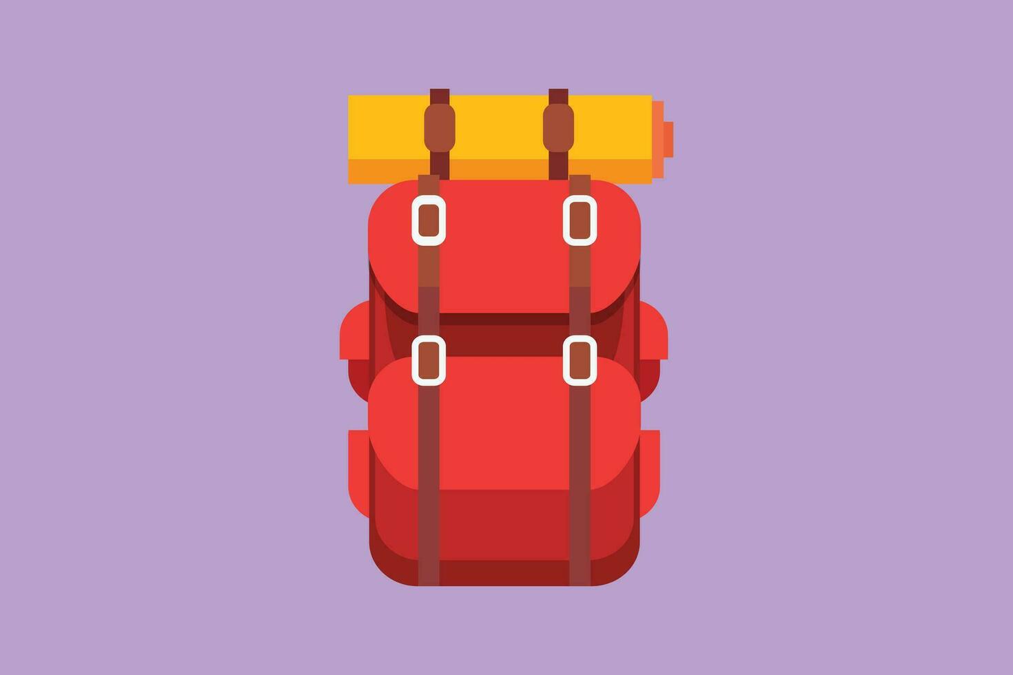 dibujos animados plano estilo dibujo cámping mochila logo icono. turista retro espalda paquetes clásico estilo excursionismo mochilas con dormido bolsas. acampar y caminata pantalones y mochilas gráfico diseño vector ilustración