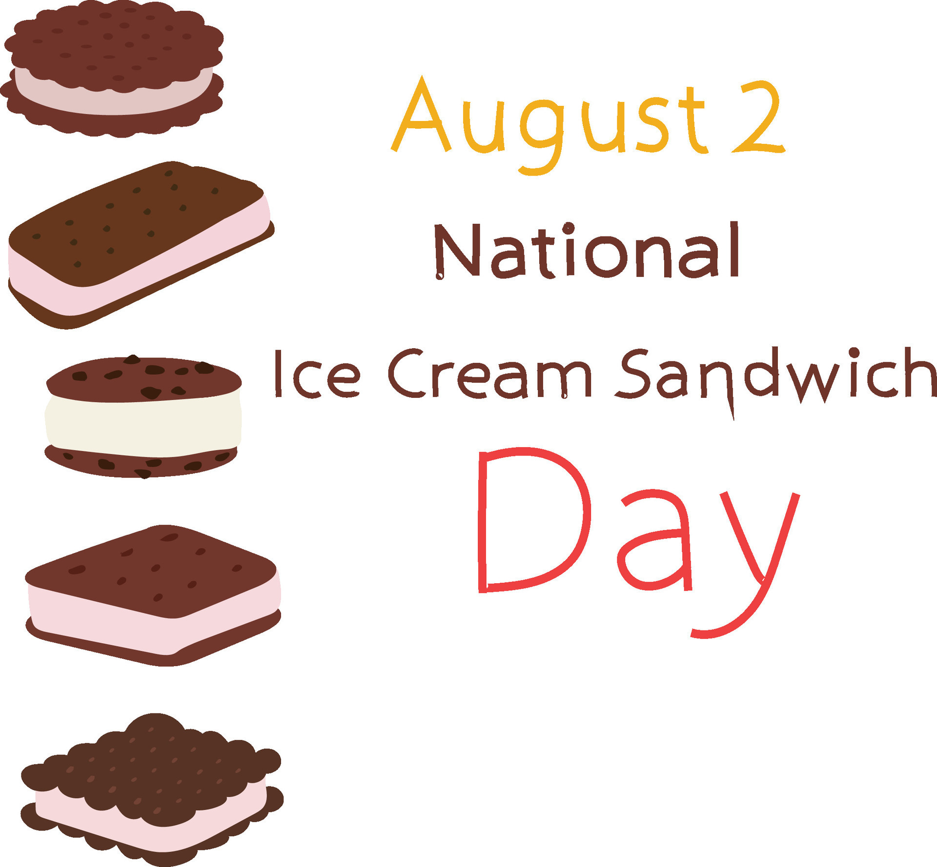 national ice cream sandwich day august 2 vector 26166973 Vector Art at