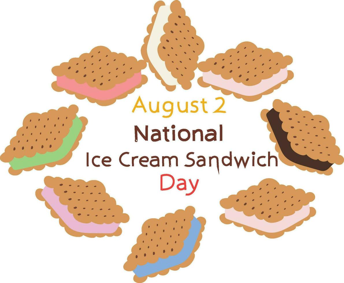 national ice cream sandwich day august 2 vector 26166976 Vector Art at