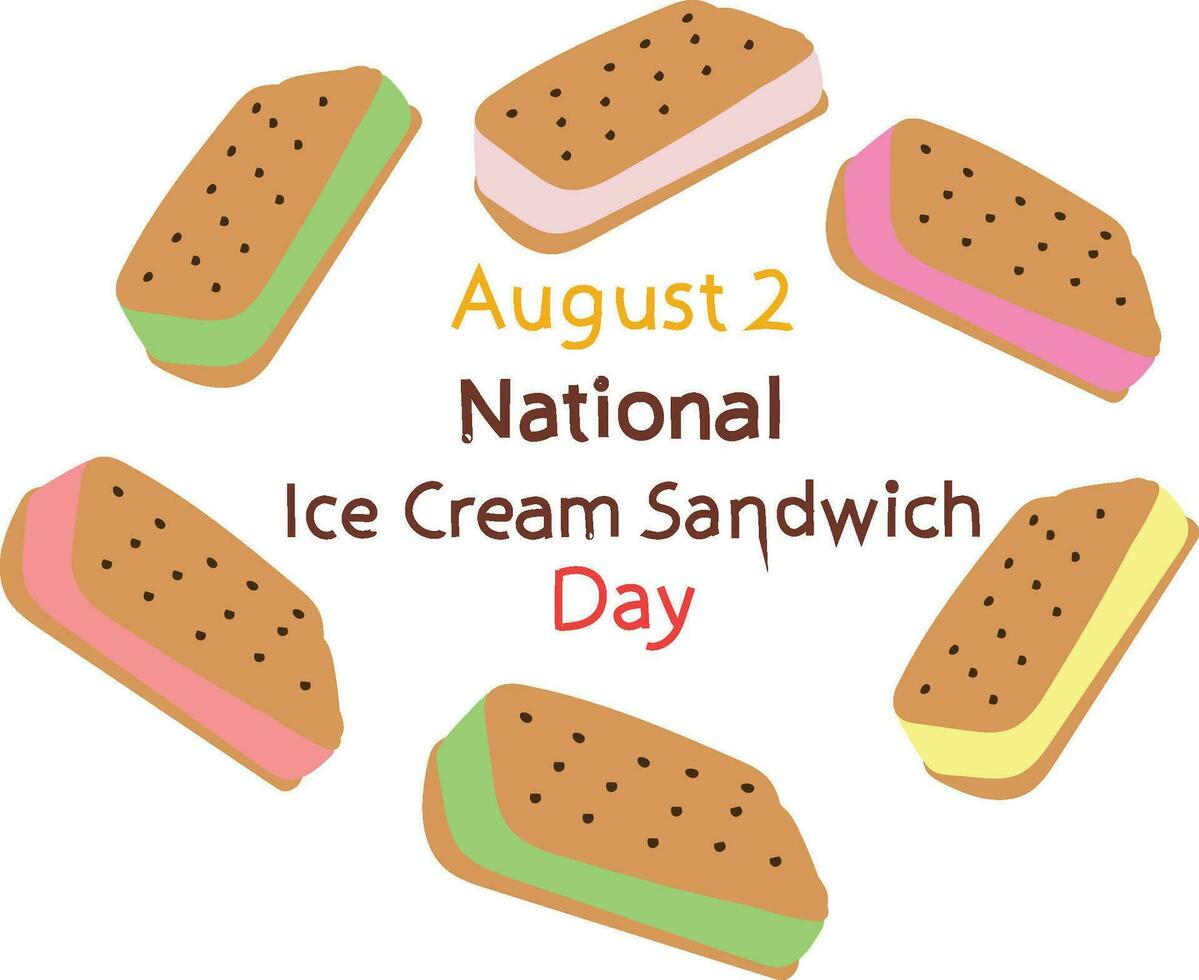 national ice cream sandwich day august 2 vector 26166977 Vector Art at
