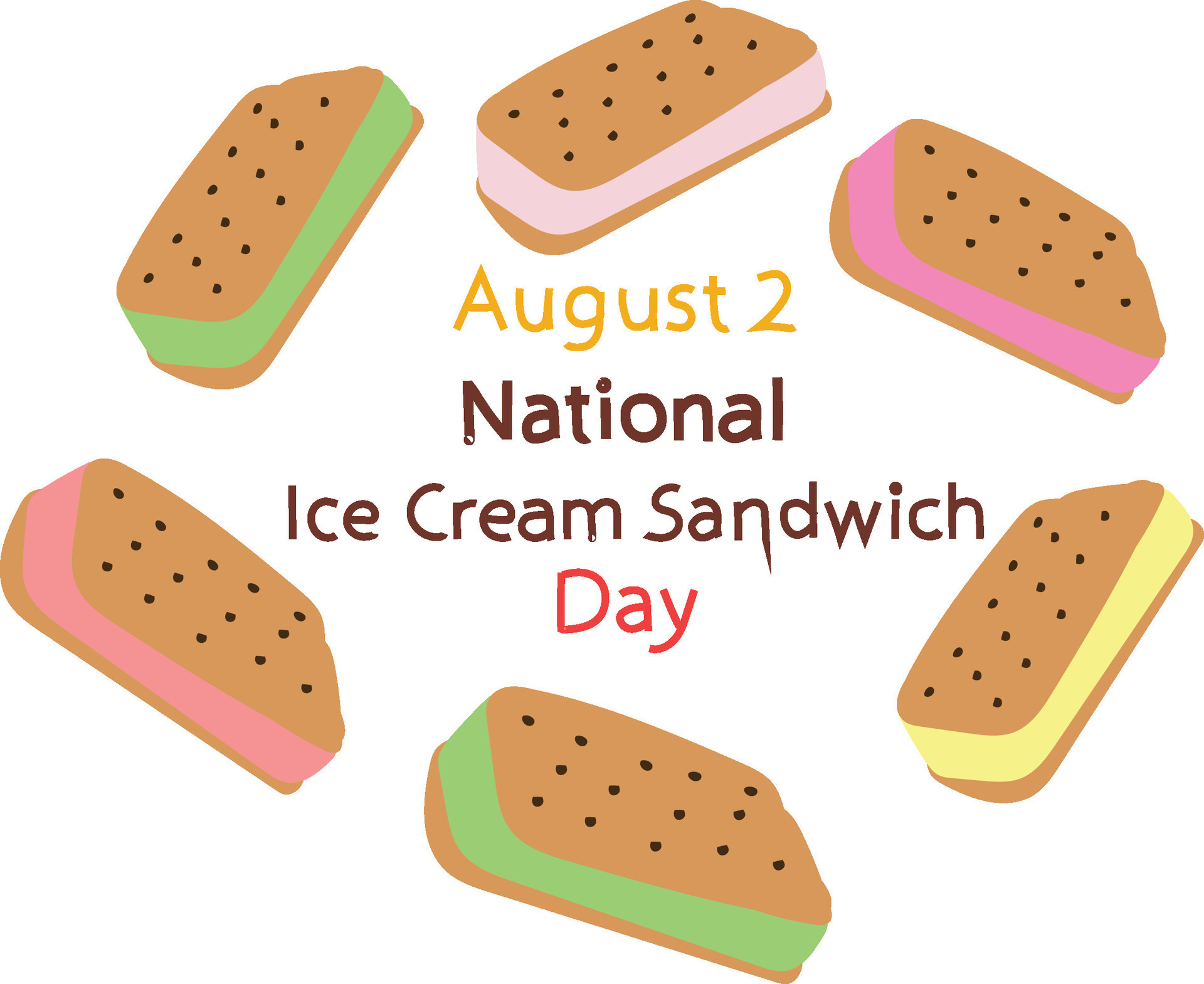 national ice cream sandwich day august 2 vector 26166977 Vector Art at