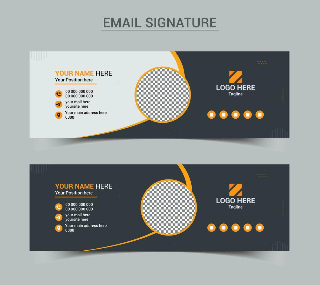 Corporate Email signature template or email footer vector template