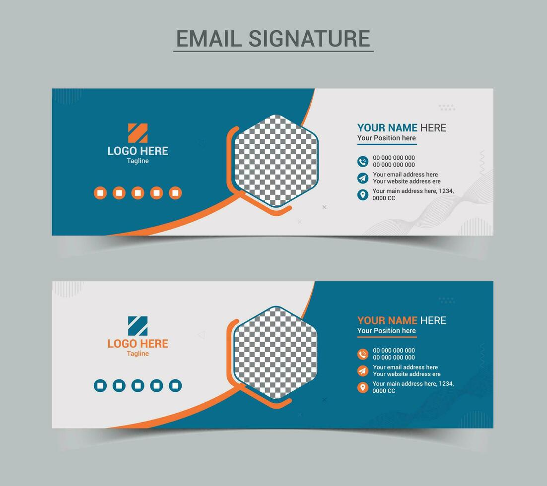 Corporate Email signature template or email footer vector template