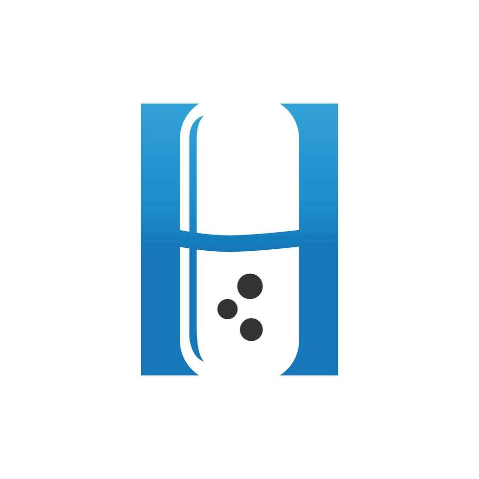 Letter H Pill or Capsule Logo vector