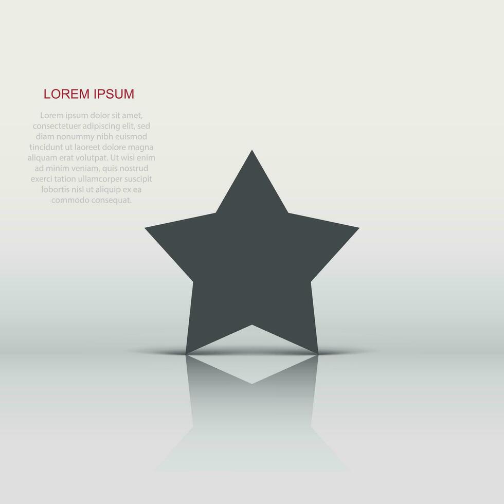 Star icon in flat style. Shape vector illustration on white isolated background. Geometric emblem business concept.