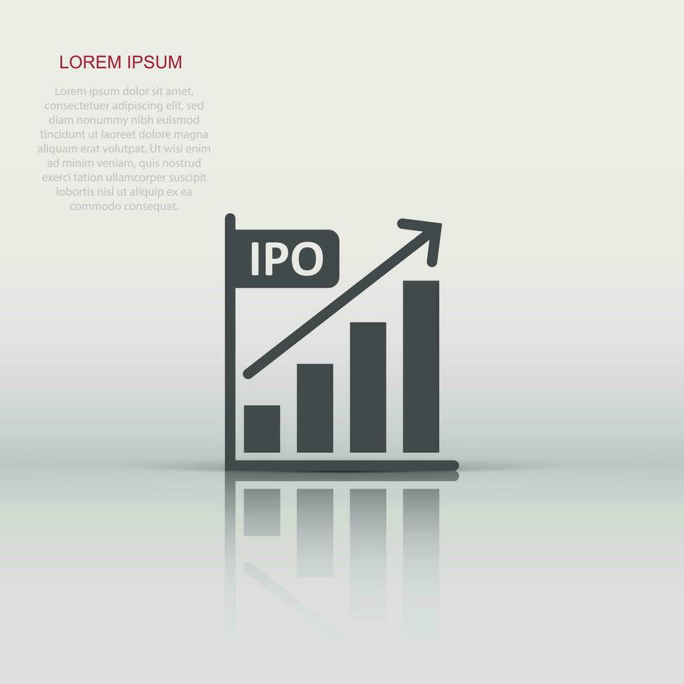Chart graph icon in flat style. Arrow grow vector illustration on white isolated background. Analysis business concept.