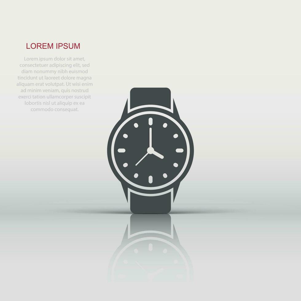 Wrist watch icon in flat style. Hand clock vector illustration on white isolated background. Time bracelet business concept.