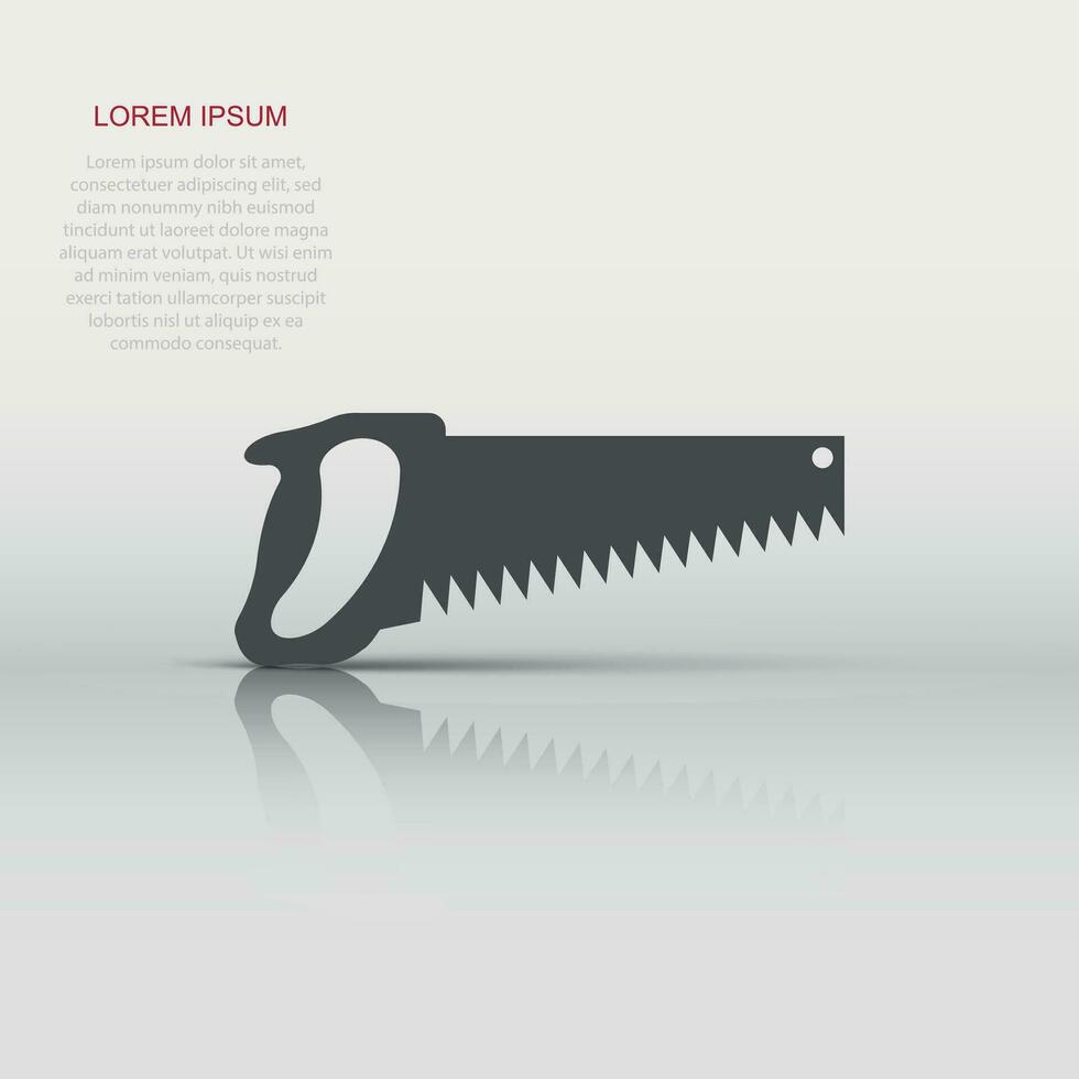 Saw blade icon in flat style. Working tools vector illustration on white isolated background. Hammer business concept.