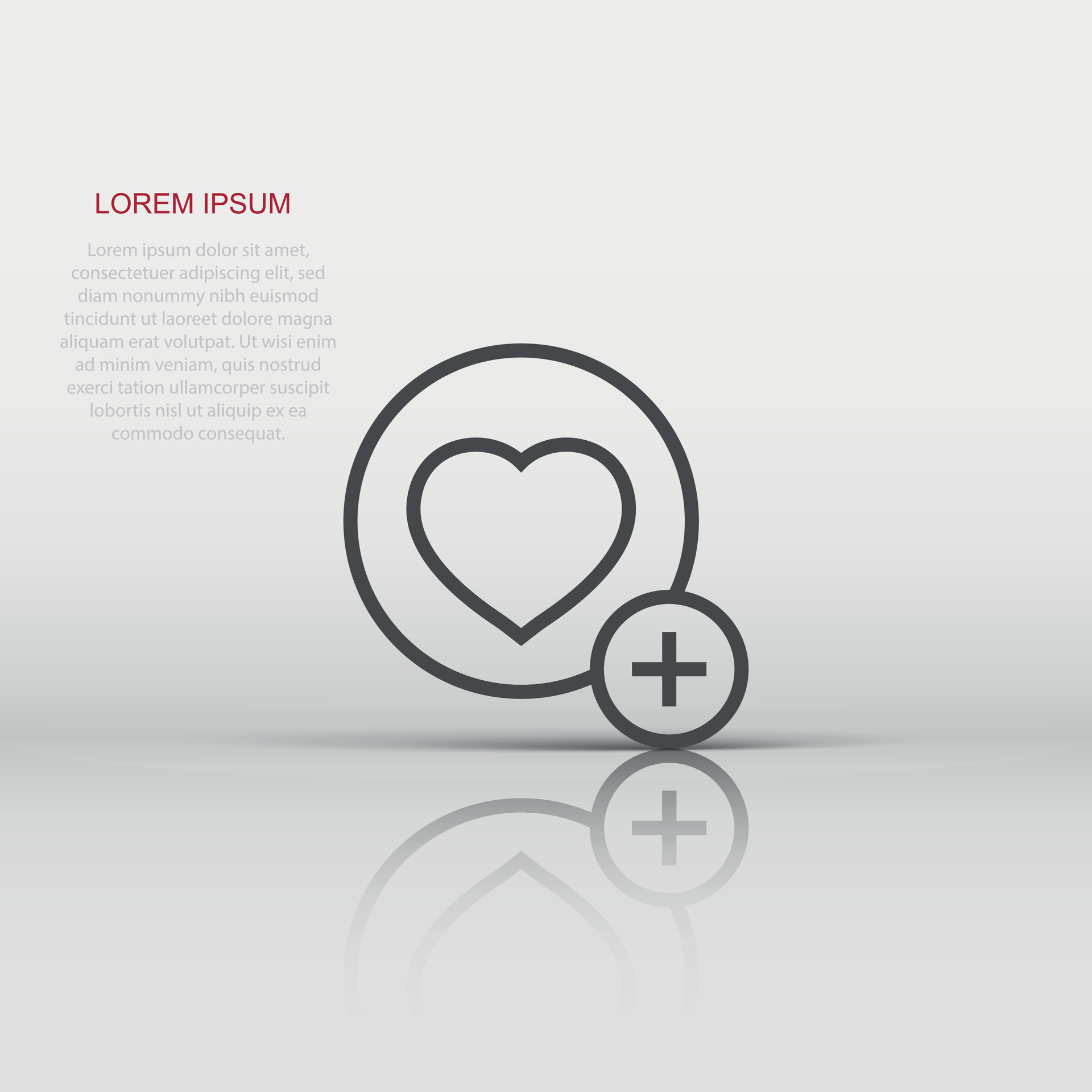 Wishlist icon in flat style. Like document vector illustration on white