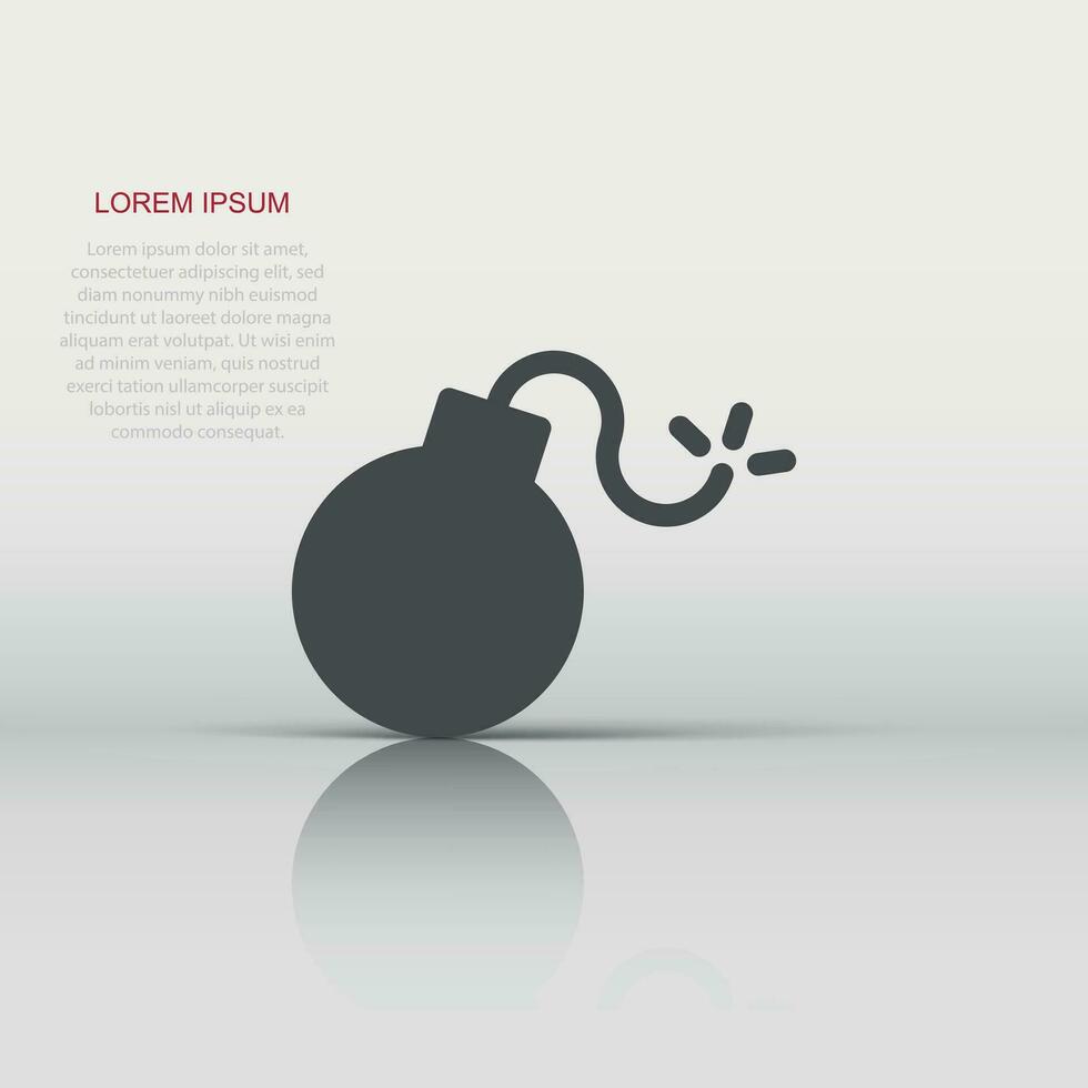 Bomb icon in flat style. Dynamite vector illustration on white isolated background. C4 tnt business concept.