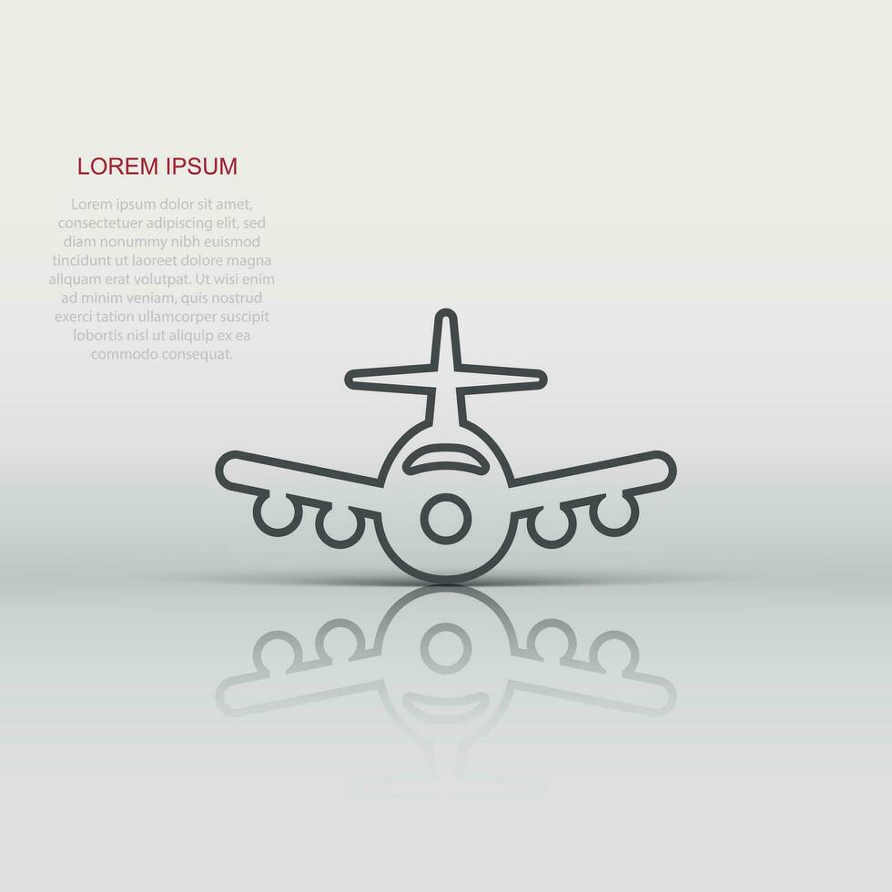 icono de avión en estilo plano. ilustración de vector de avión sobre fondo blanco aislado. concepto de negocio de avión de vuelo.