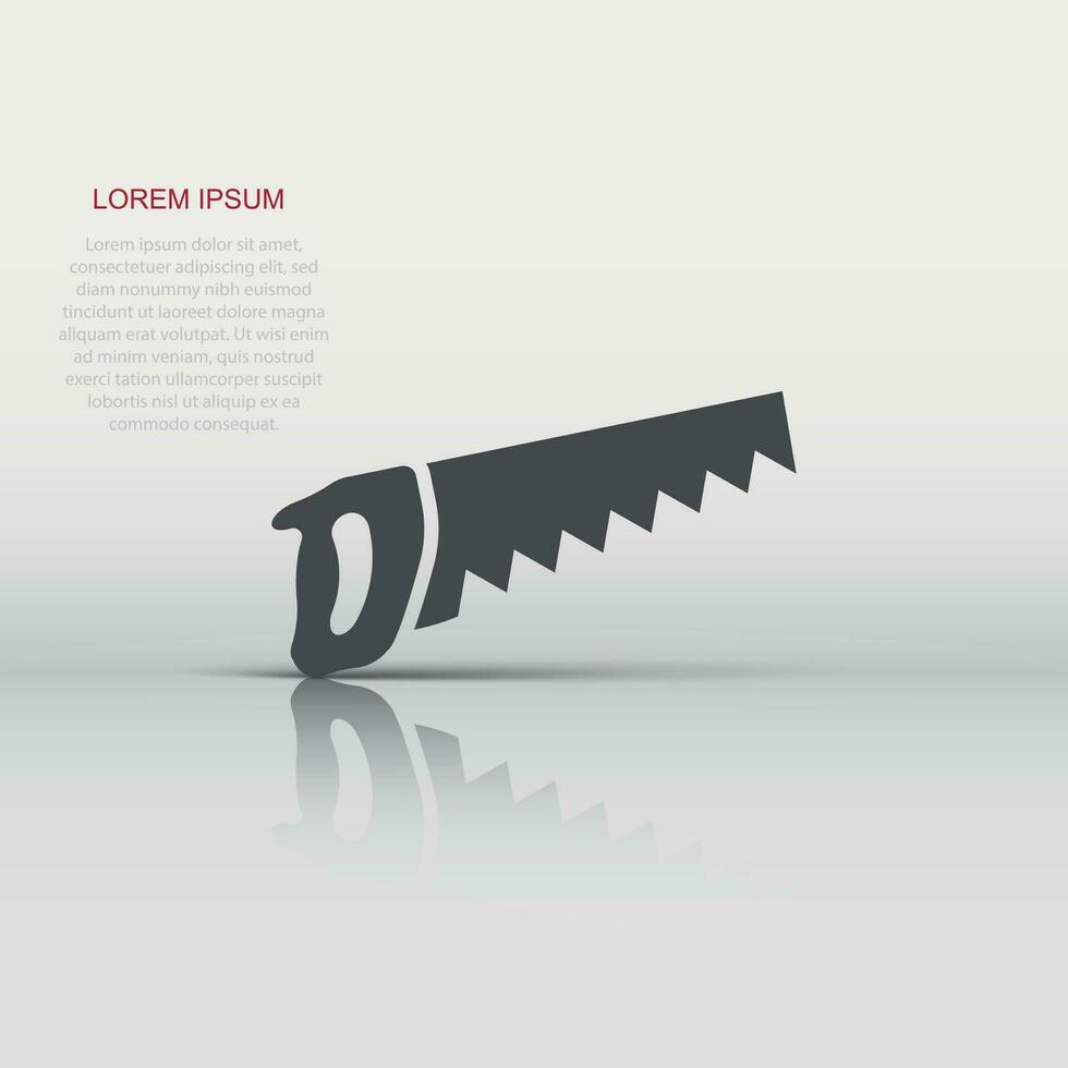 Saw blade icon in flat style. Working tools vector illustration on white isolated background. Hammer business concept.