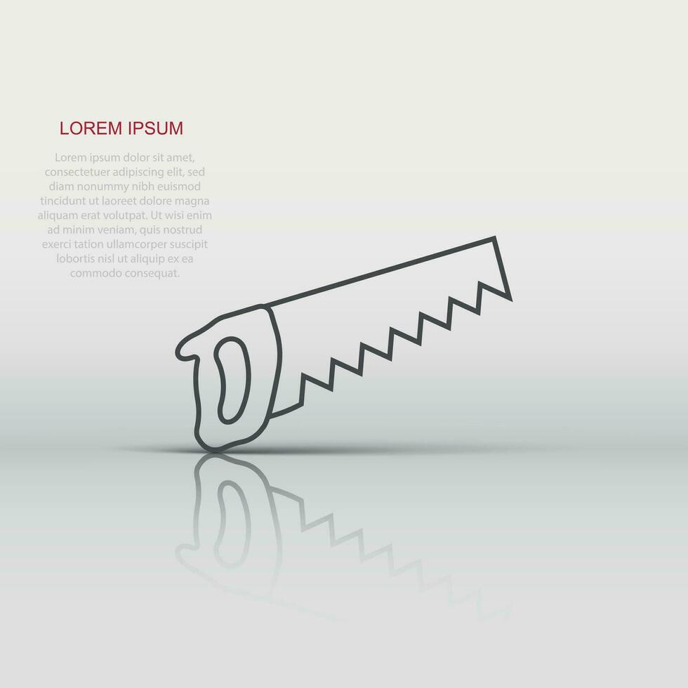 Saw blade icon in flat style. Working tools vector illustration on white isolated background. Hammer business concept.