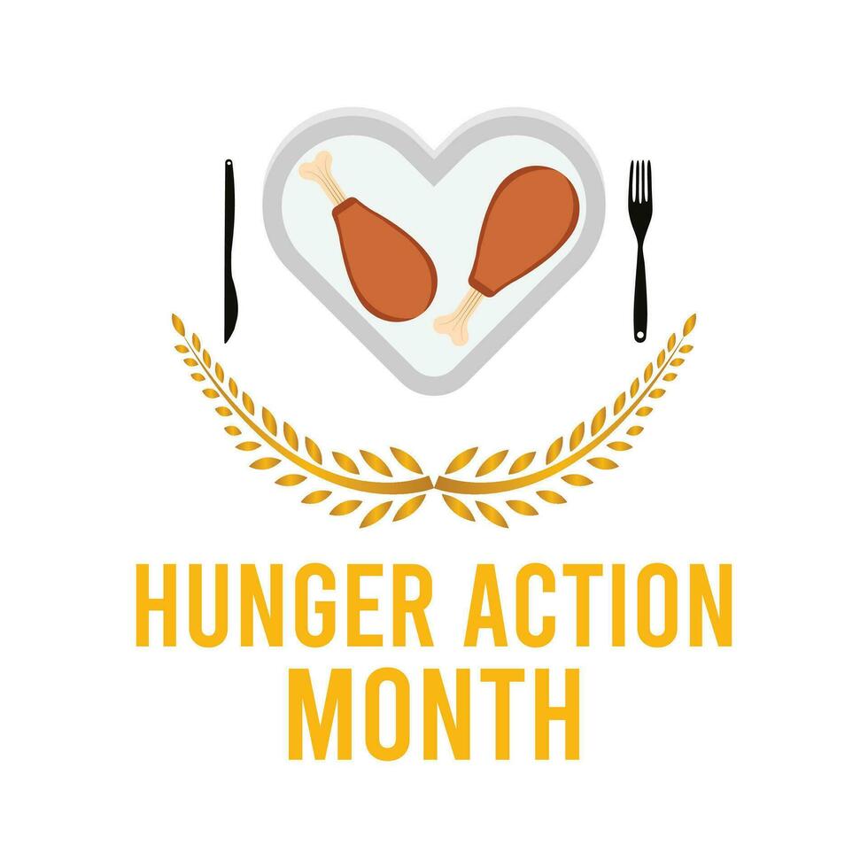Hunger action month observed each year during September . Vector illustration on the theme of .