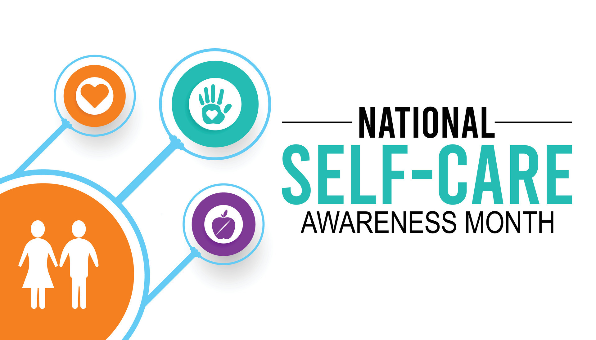 Vector illustration on the theme National SelfCare Awareness Month