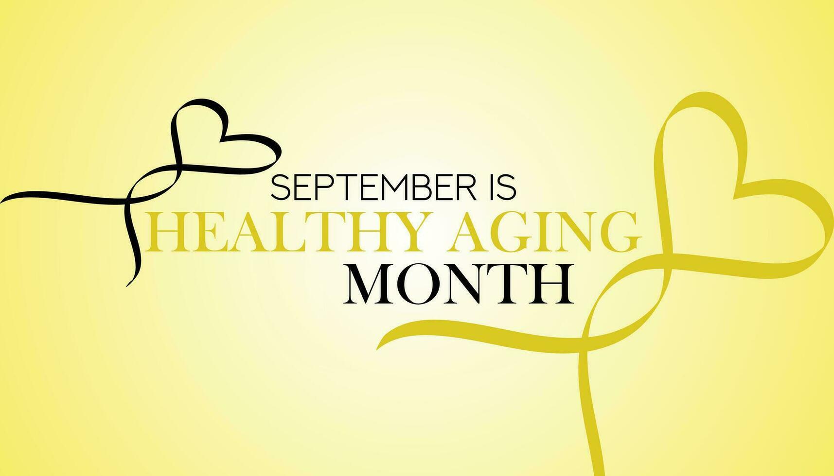 septiembre es sano envejecimiento mes, antecedentes diseño con salud formas y tipografía en el centro. médico bandera. vector