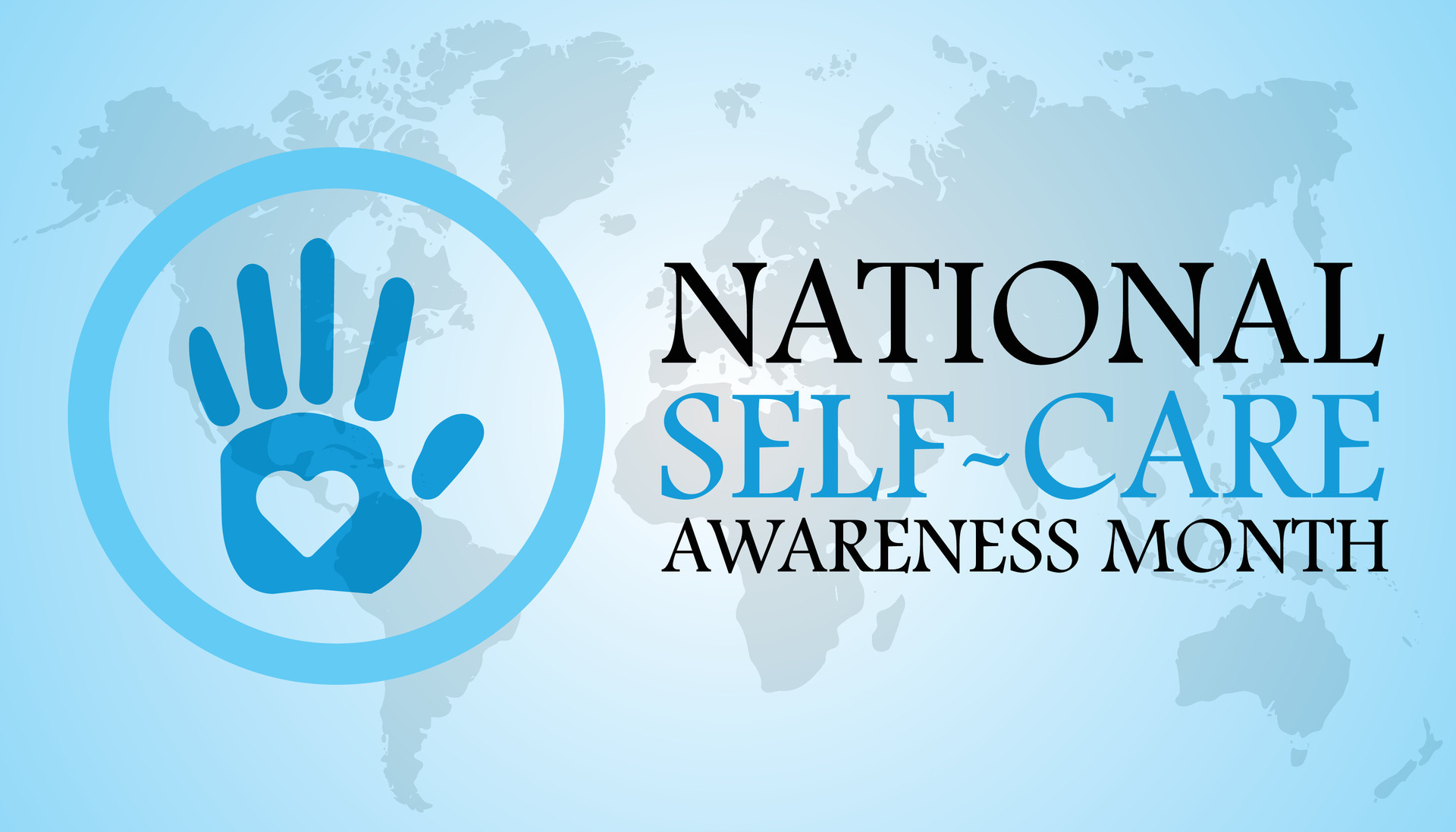 Vector illustration on the theme National SelfCare Awareness Month