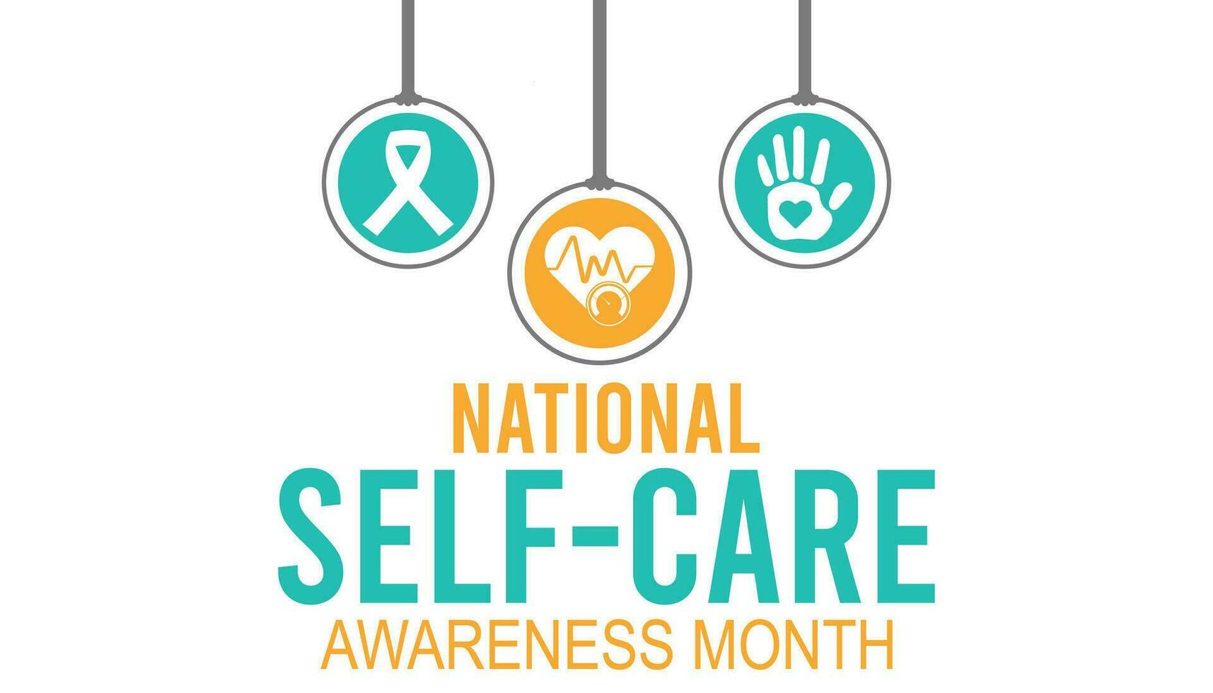 Vector illustration on the theme National SelfCare Awareness Month
