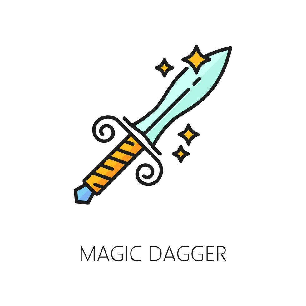 Magic dagger witchcraft and magic icon, sword vector
